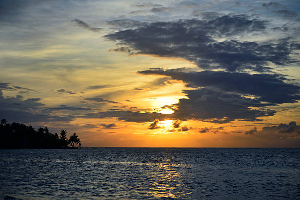 istock Seascape, cloudy sky, sunset, El Portillo Beach Samana 492571292