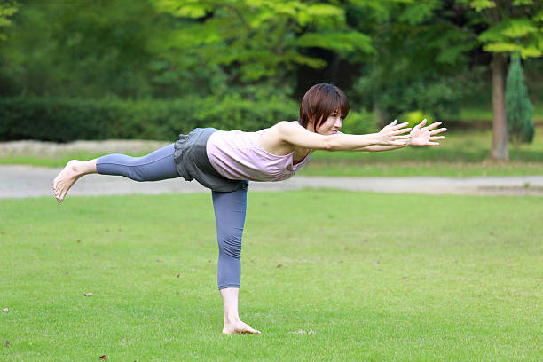 istock Japanese Woman Doing YOGA 