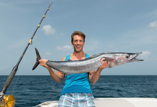 Young man with his catch