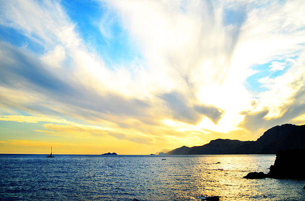 istock Bright sunset in the sea 492574374
