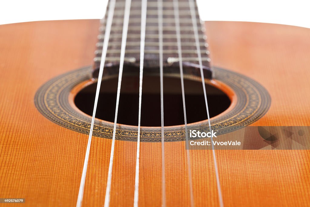 Six Nylon Strings Of Classical Acoustic Guitar Stock Photo