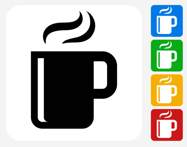 illustrazioni stock, clip art, cartoni animati e icone di tendenza di bevanda calda icona piatto di design grafico - hot chocolate coffee isolated on white cup