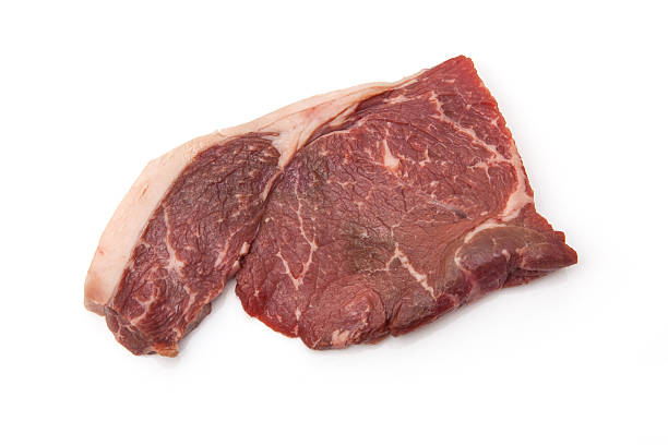 istock Aged rump steak isolated on a white studio background. 492576319