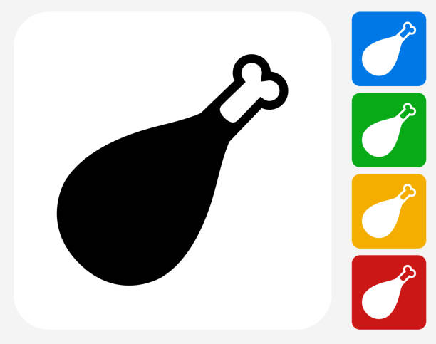 udko z kurczaka ikona płaskie projektowania graficznego - turkey white background bird thanksgiving stock illustrations