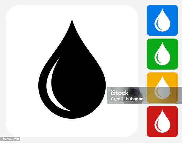 Water Drop Icon Flat Graphic Design Stock Illustration - Download Image Now - Drop, Water, Icon Symbol