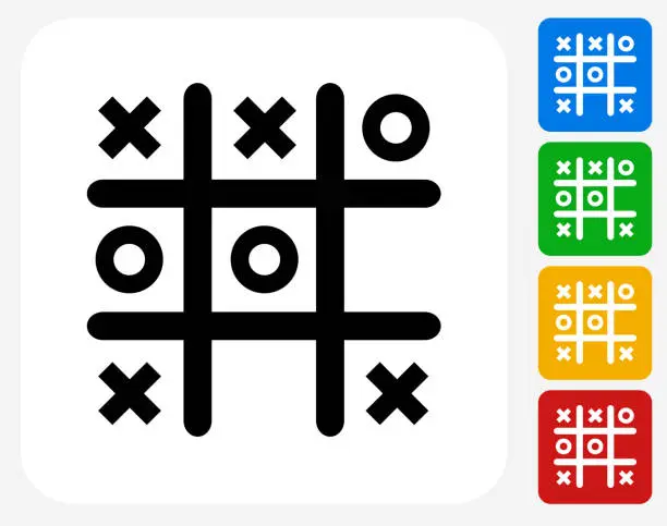 Vector illustration of Tic Tac Toe Icon Flat Graphic Design