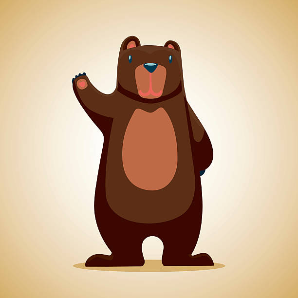Funny Bear Waving A Paw Stock Illustration - Download Image Now - Bear,  Standing, 2015 - iStock