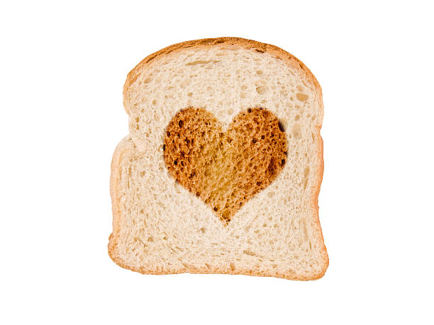 istock Heart toasted on a slice of bread, isolated on white 492578622