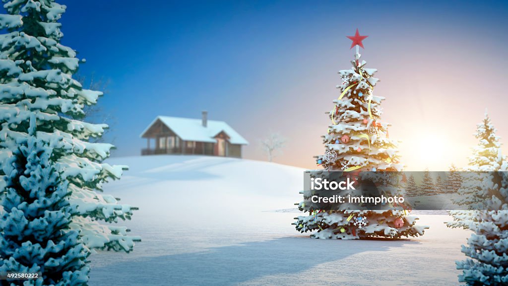 Christmas Background Stock Photo - Download Image Now - Christmas Tree,  Snow, Christmas - iStock