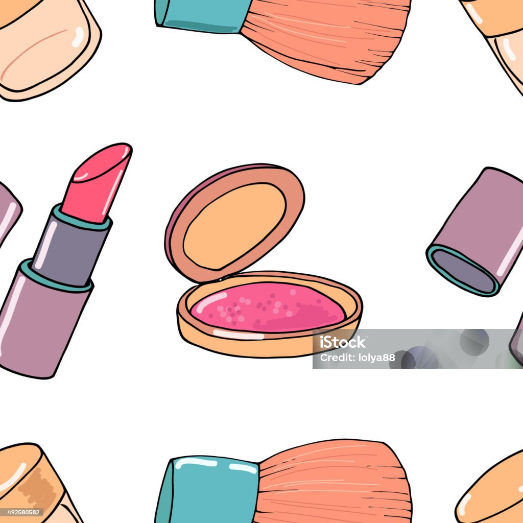 Makeup Pattern Vector Makeup Seamless Pattern Stock Illustration - Download Image Now - 2015 ...