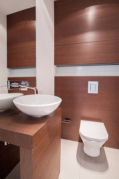 istock Elegant white fixture in bathroom 492581996