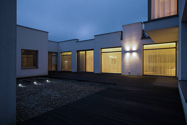 istock Single family house at night 492582416