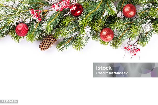 Christmas Tree Branches Border Over White Stock Photo - Image of christmas,  border: 17471912