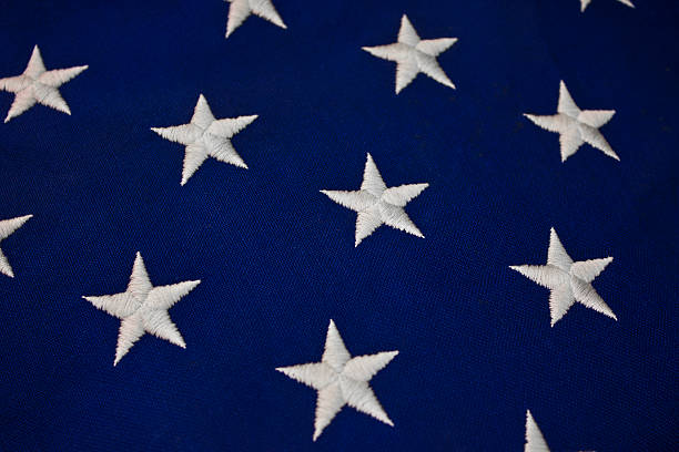 istock White Stars on Blue Background of American Flag 492586190