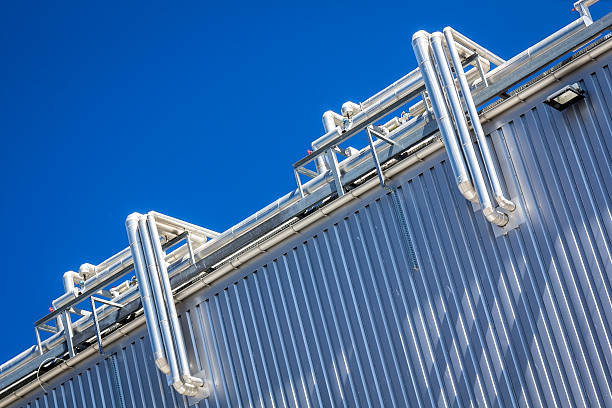istock Steel air conditioning devices on the warehouse 492586412