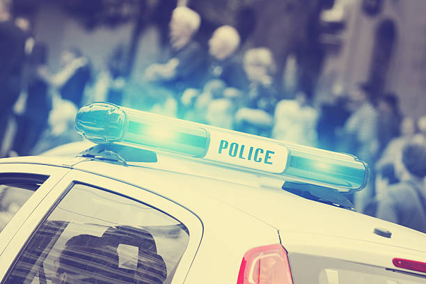 istock Cops gone wild with the siren. 492586636