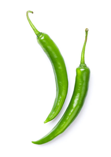 Verde chili peppers - foto de stock