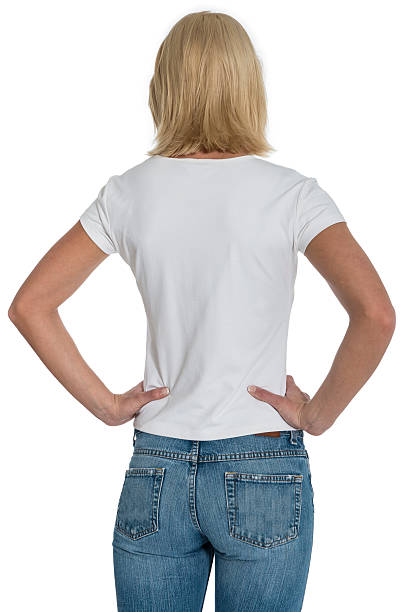 istock Young Woman Wearing Blank Tee Shirt 492597921