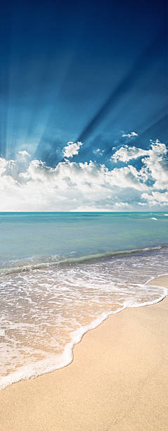istock Blue sea on caribbean beach at summer 492598095
