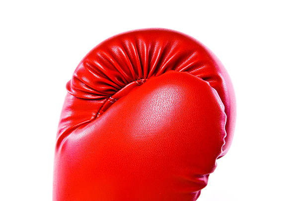 istock Close up Boxing Gloves Red Leather Isolated on white background. 492598433