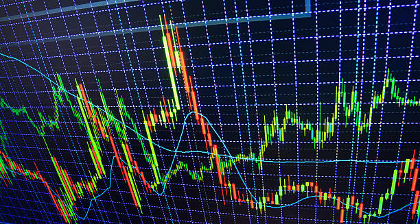 istock Stock market graph and bar chart price display 492598438