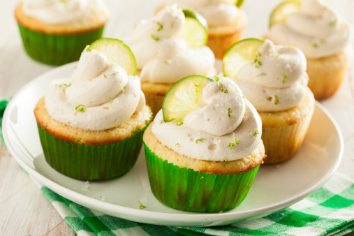 Homemade Margarita Cupcakes with Frosting and Limes