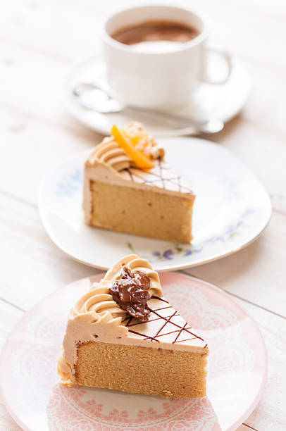 istock Coffee cake on white wooden board 492599586