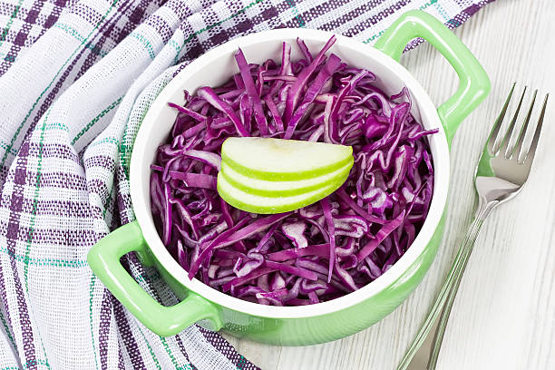 Red cabbage salad stock photo