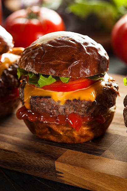 istock Homemade Cheeseburger Sliders with Lettuce 492600061