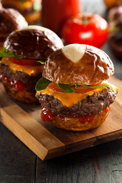 istock Homemade Cheeseburger Sliders with Lettuce 492600263