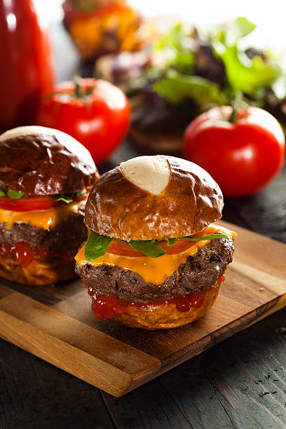 istock Homemade Cheeseburger Sliders with Lettuce 492600773