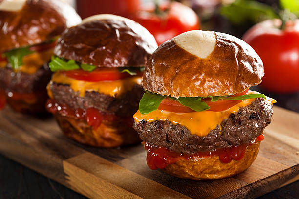 istock Homemade Cheeseburger Sliders with Lettuce 492600959