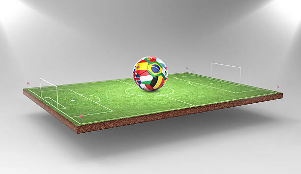 istock 3D soccer ball with nations teams flags 492601550