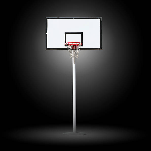 istock Basketball hoop on a black background. 492601612