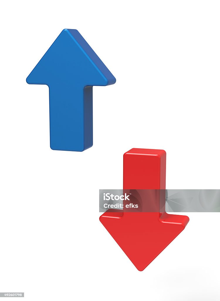 3d up and down arrows Direction sign Three Dimensional Stock Photo
