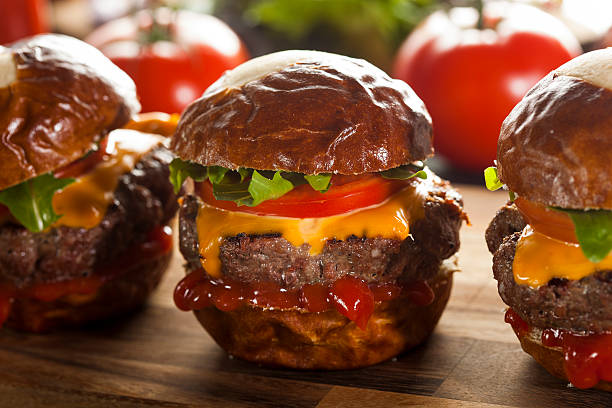 istock Homemade Cheeseburger Sliders with Lettuce 492601833