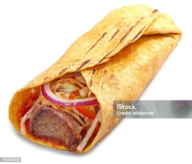 Doner On White Stock Photo - Download Image Now - Armenian Culture, Kebab, 2015