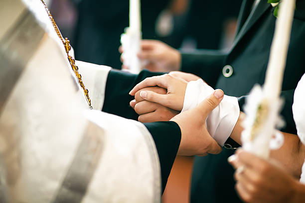istock Wedding ceremony in church 492602194