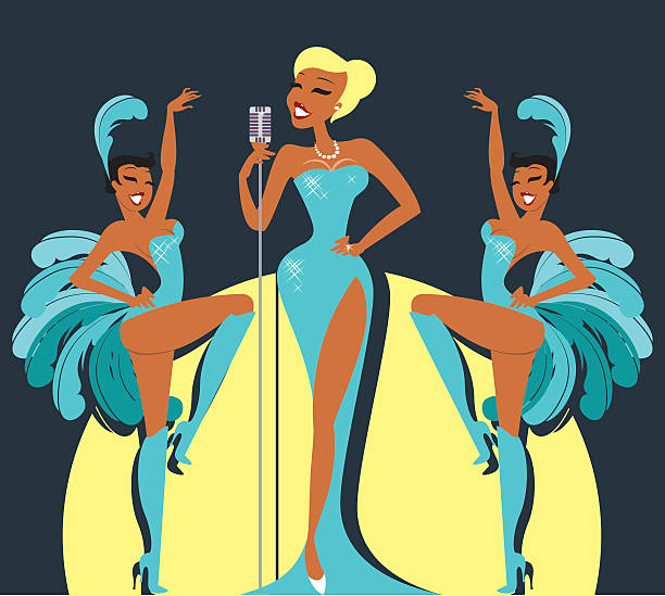 illustrazioni stock, clip art, cartoni animati e icone di tendenza di cabaret - showgirl