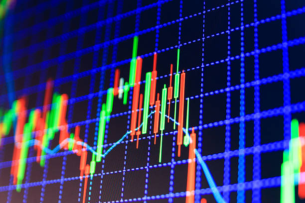istock Stock market graph and bar chart price display 492604116