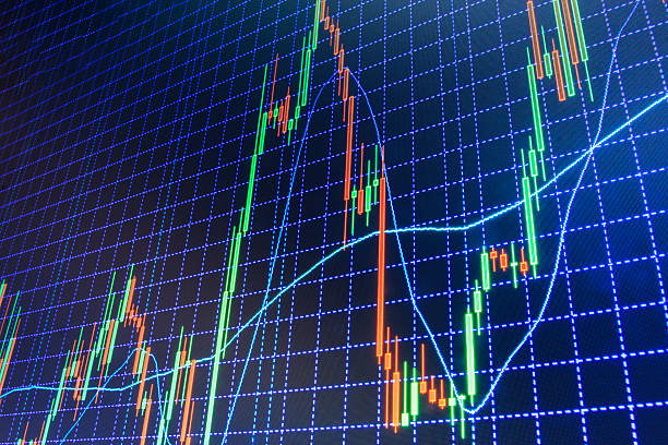 istock Stock market graph and bar chart price display 492604262