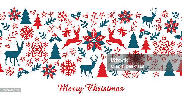 Christmas Banner Vector Seamless Pattern Stock Illustration - Download Image Now - 2015, Abstract, Alphabet