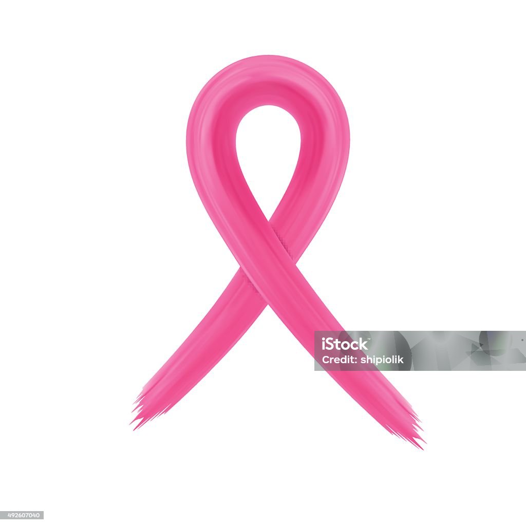 Pink ribbon Pink ribbon badge, breast cancer awareness symbol  isolated on white.Vector illustration  Award Ribbon stock vector
