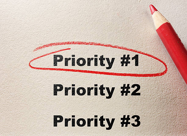 Top Priority Priority #1 circled with red pencil bohemia czech republic photos stock pictures, royalty-free photos & images
