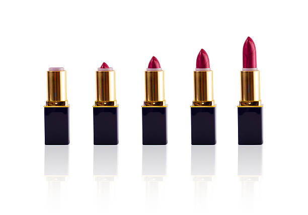 istock Red lipstick isolated on white background 492617450