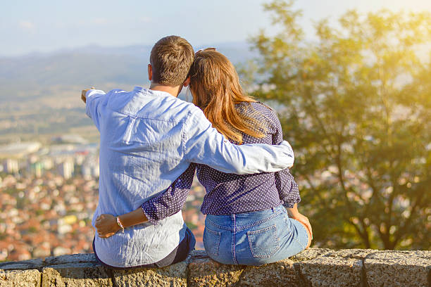 istock Happy couple enjoying the city view 492618096