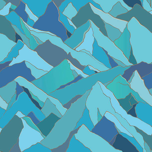 seamless pattern with mountains vector art illustration