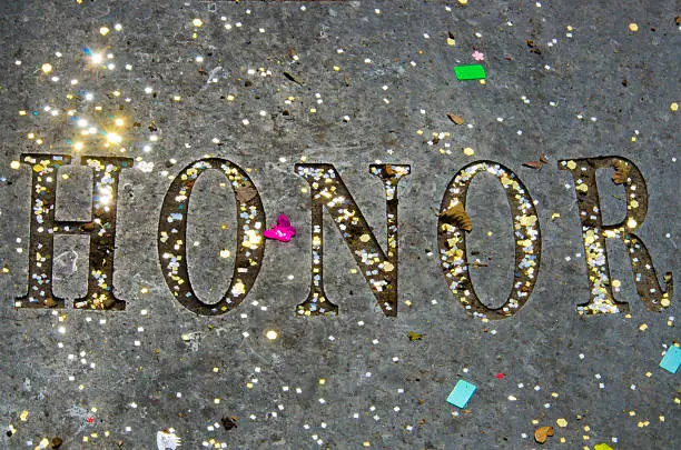 Photo of Honor Spelled Out with Sparkling Confetti