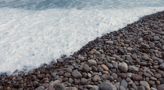 Pebble rocks on beach