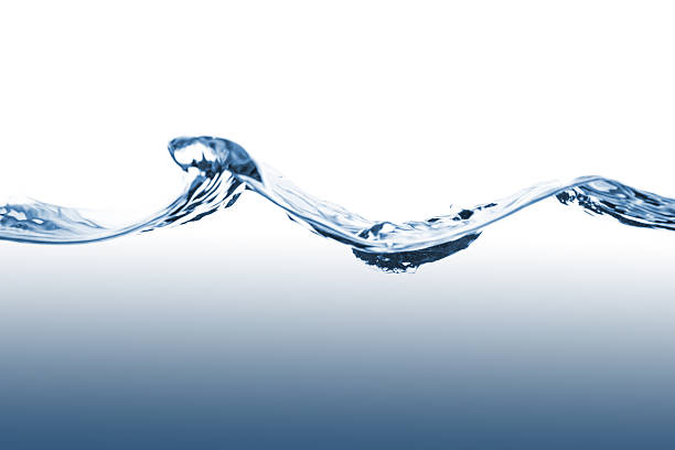 Closeup of water waves isolated on white background